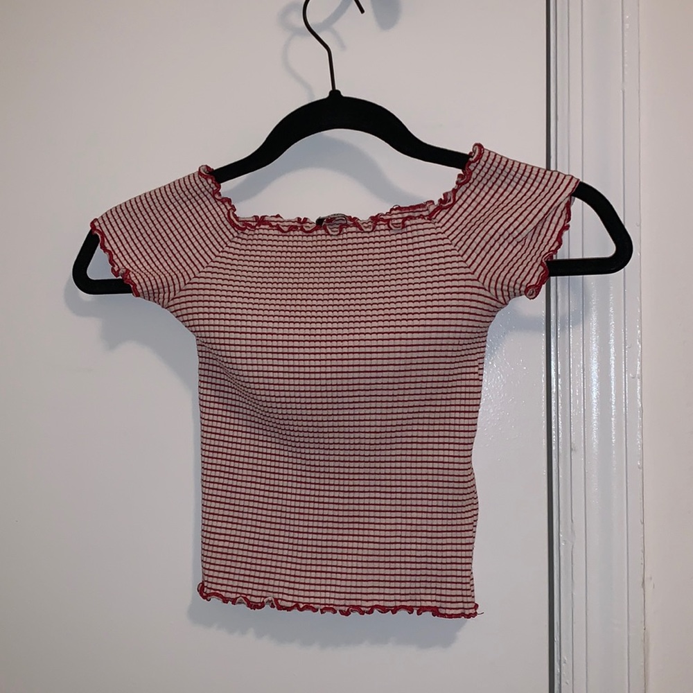 Zara, red and white, small crop top